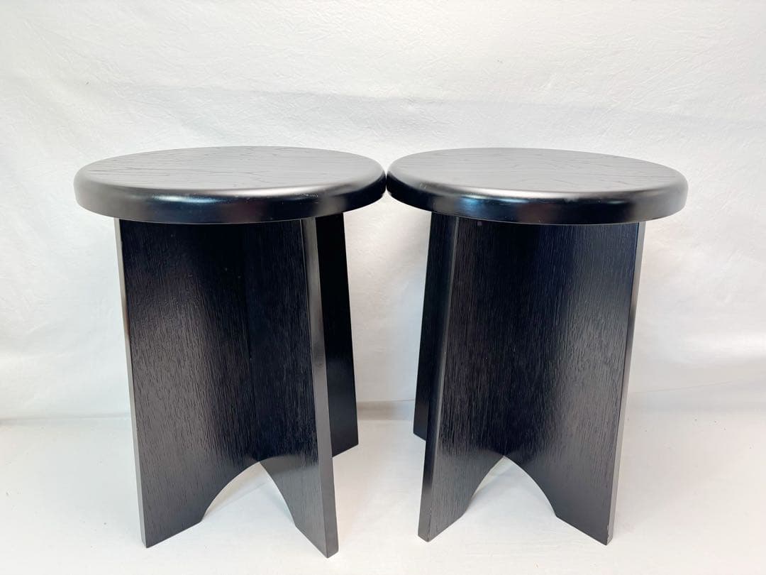 美品 茶道具 立礼用 掻き合せ塗り 円椅（椅子）組立式 玄々斎好写 2客裏千家