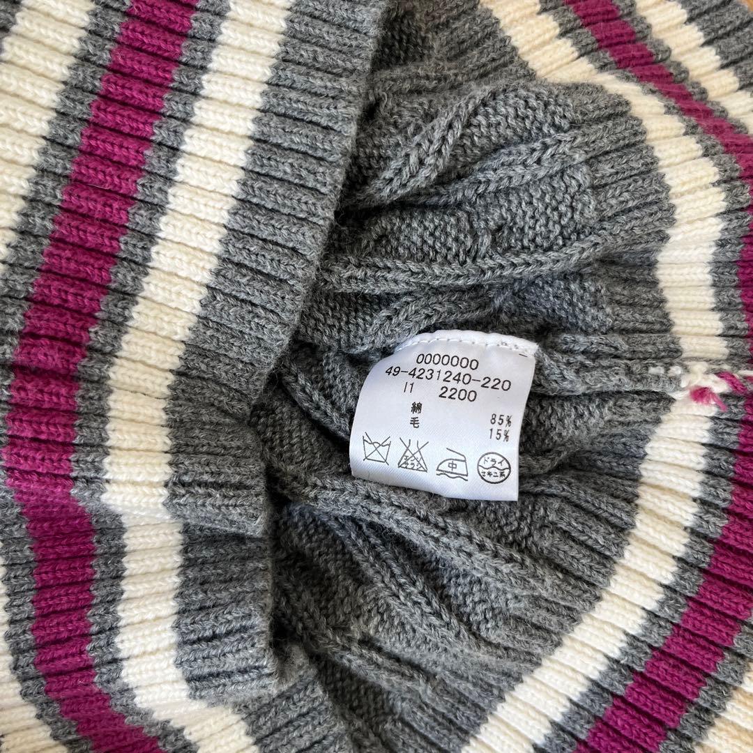   ゴルフ　ケーブル編み Vネックセーター S 美品