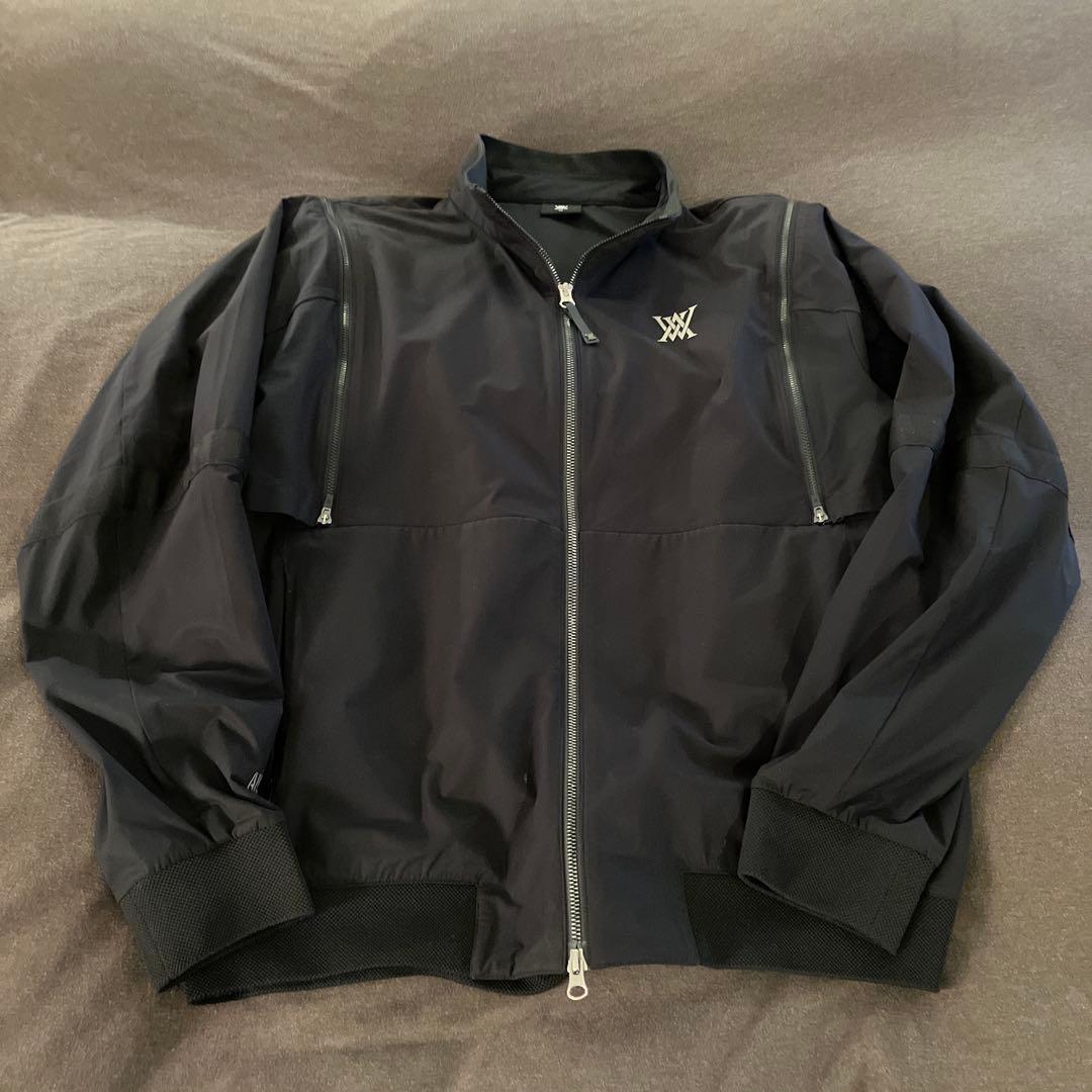 【我流片手】ANEW GOLF ブラックメンズジャケット袖取り外し可能